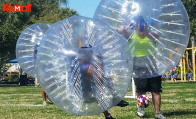 vibrant red zorb ball to play